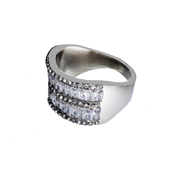 Any 4/$25! Silver Plated AAA CZs Layer Ring - Picture 6 of 8